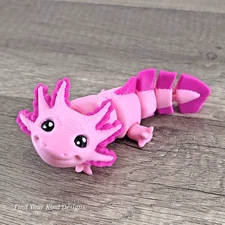 Mini Axolotl 3D Printed Articulated Flexi Fidget Toy- Stocking Stuffer Gift Idea