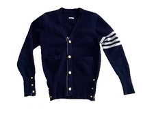 TOM BROWN blue Women’s Sweater Wool Mixed With Golden Buttons M/ In Italy VGC