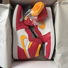 NIKE AIR JORDAN 1 HIGH TOP RED/WHITE/YELLOW/BLACK W/ EXTRA LACES