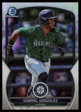 GABRIEL GONZALEZ 2023 BOWMAN DRAFT CHROME REFRACTORS RC SEATTLE MARINERS #BDC-72