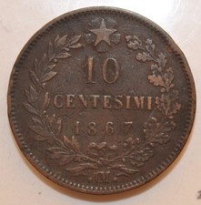1867- OM Italy 10 Centesimi Lot 301