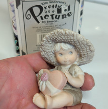 Enesco Kim Anderson Pretty as a Picture Child Figurine Porcelain Beige 1996