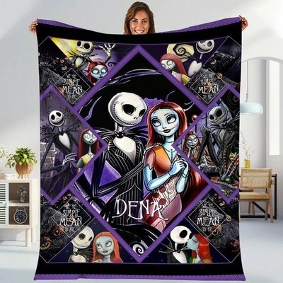 Personalized Jack Skellington Sally Blanket The Nightmare Before Christmas
