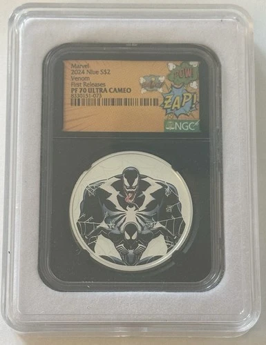 2024 NIUE Marvel Venom Spider-Man 1oz Silver NGC PF70 Vintage Comic Book Label