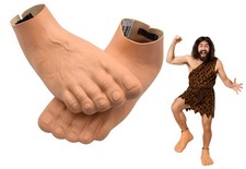 Adult Jumbo Barefoot Funny Slippers Caveman Shoes Realistic Costume Accessory