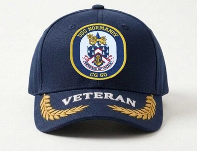 Customized Name Embroidered Hat Uss Normandy Cg-60 1990, Veteran Cap, Gift
