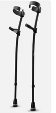 HEALTHBAZAAR 1 Pair Adjustment Adult Forearm Crutches with Ergonomic Handles