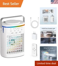 4 in 1 Portable Air Conditioner: Fan, Humidifier & Night Light with Remote