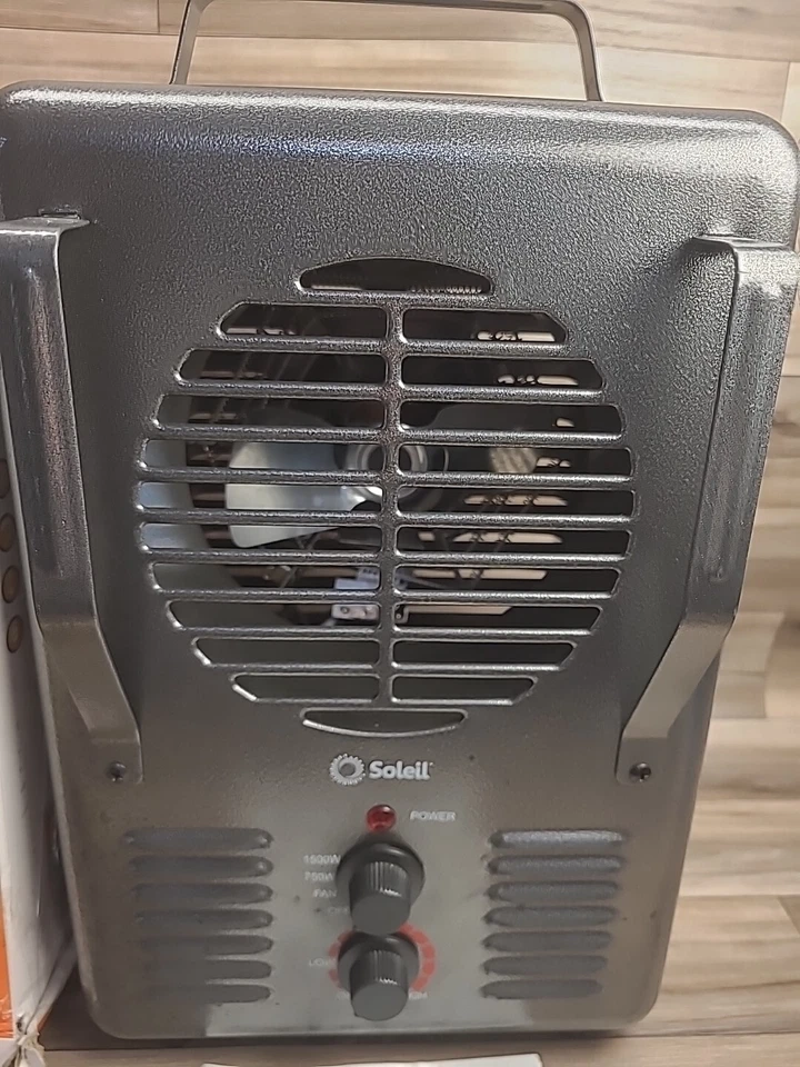 Calentador de espacio eléctrico utilitario Soleil Intertek 750/500 vatios TFH-203-S USADO EN EXCELENTE ESTADO Foto 4 de 4
