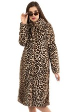 Rrp €115 Y.a.s. Long Coat Size Xs Leopard Pattern Fully Lined Collared