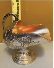 Vintage Raimond Silver Plate and Copper Pedestal Sugar Scuttle Missing Scoop