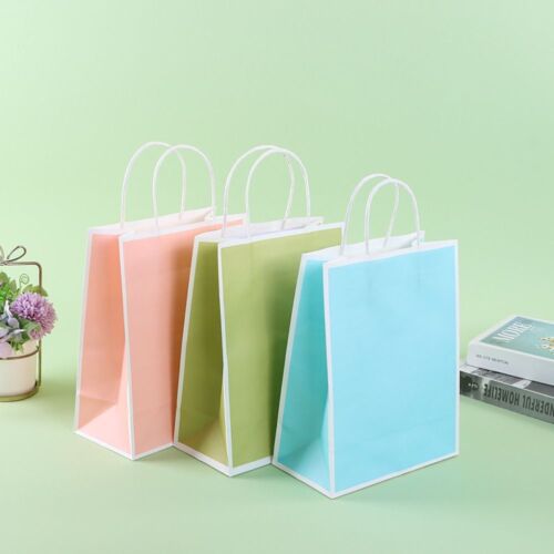 21x15cm Hand Gift Bag Color Stitching Shopping Handbag  Home Decor - Photo 1 sur 15