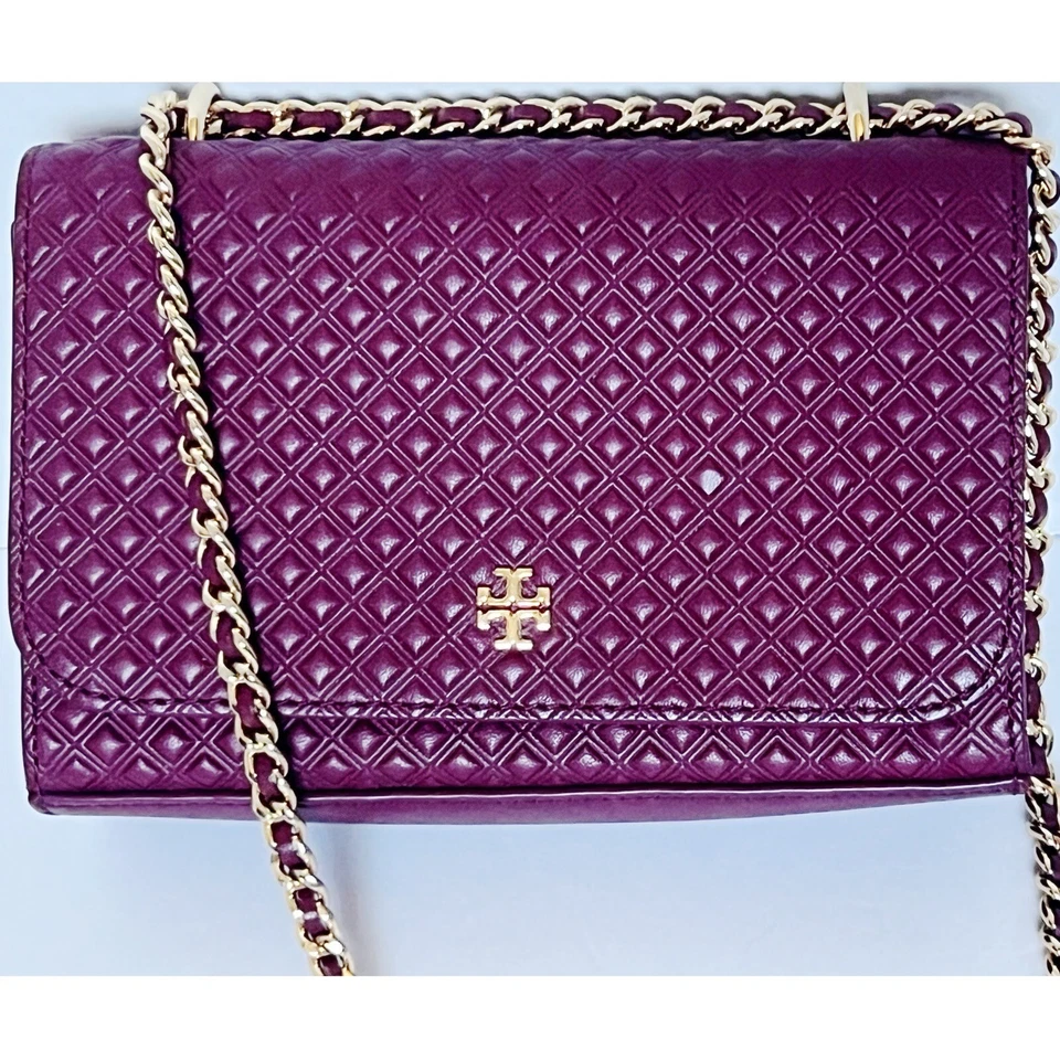 Tory Burch Marion тисненый сморщенный наплечная сумка сумочка в красный Ágata размер мини - Изображение 3 из 4