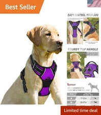 Easy-Control No-Pull Dog Harness with Front Clip for Large Breeds - Purple