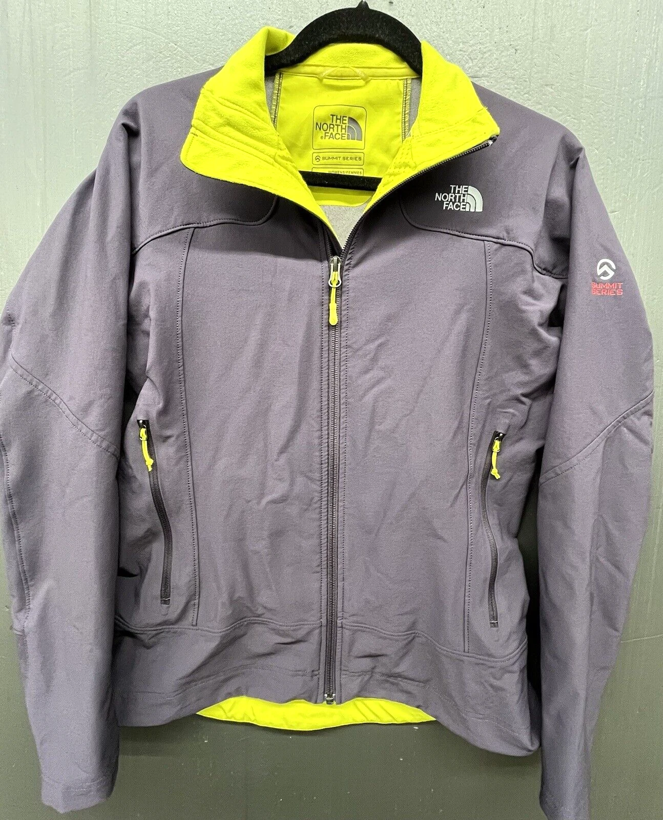 The North Face Shell Jacket Women M Summit Series Purple Zip Pockets Winter Coat