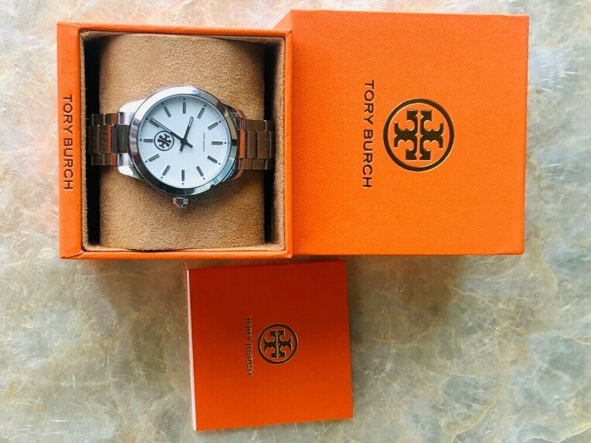 New Tory Burch Collins White Dial Stainless Steel Ladies  display picture 1