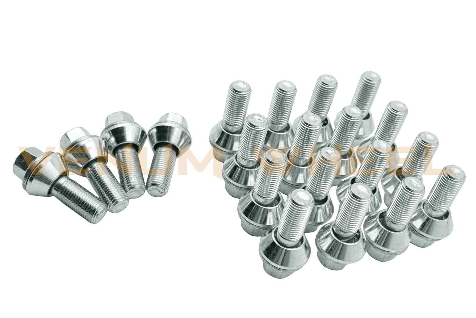20 Pc 12x1.25 Zinc PCD Wobble Alloy Wheel Lug Bolts 10.9 Grade 25mm