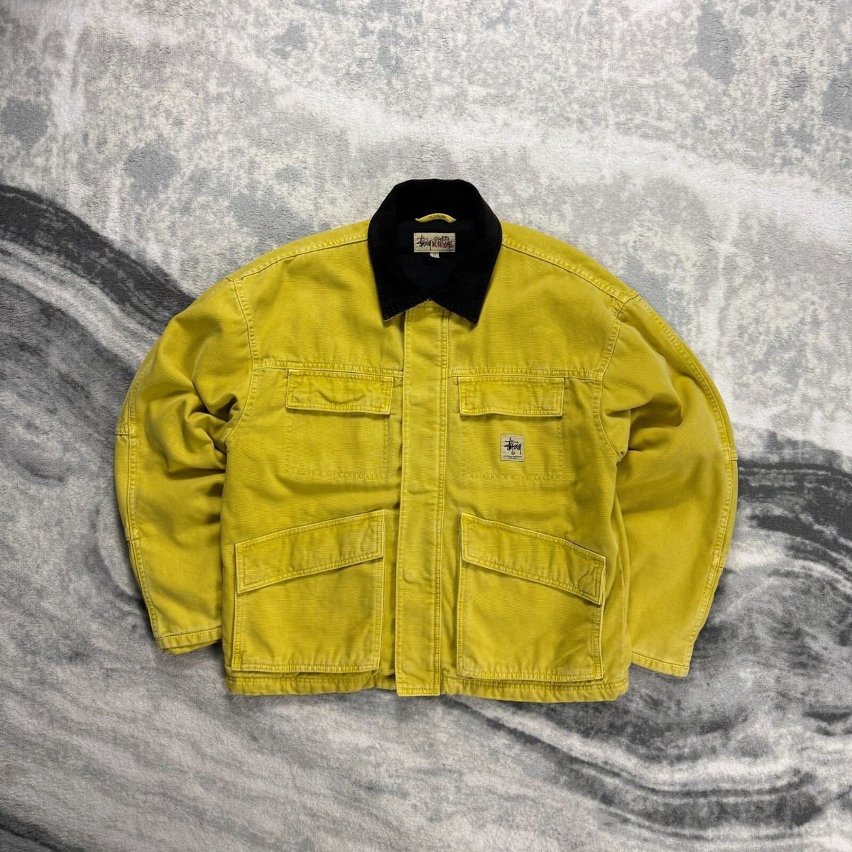 Stussy Workwear A/W 21' Twill Lined Washed Canvas Oversized Yellow