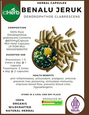 [idHerb] 100-800 Capsules Orange Mistletoe Dendrophthoe Glabrescens WildCrafted