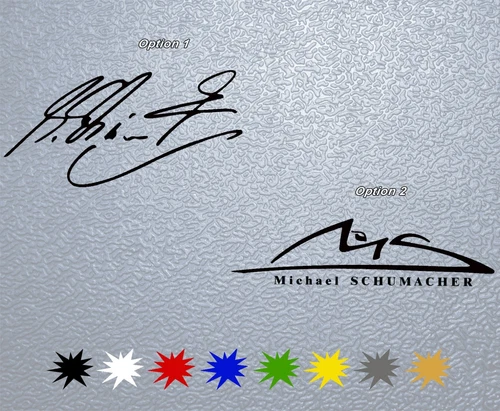 STICKER PEGATINA DECAL VINYL Michael Schumacher Signature