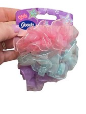 Vintage 2005 Goody 3 Piece Hair Scrunchy For Girls Pink, Purple, Blue