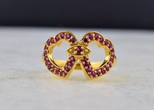 Heart Shape Pink Ruby Ring 925 Sterling Silver Love Ring Valentine's Day Gift