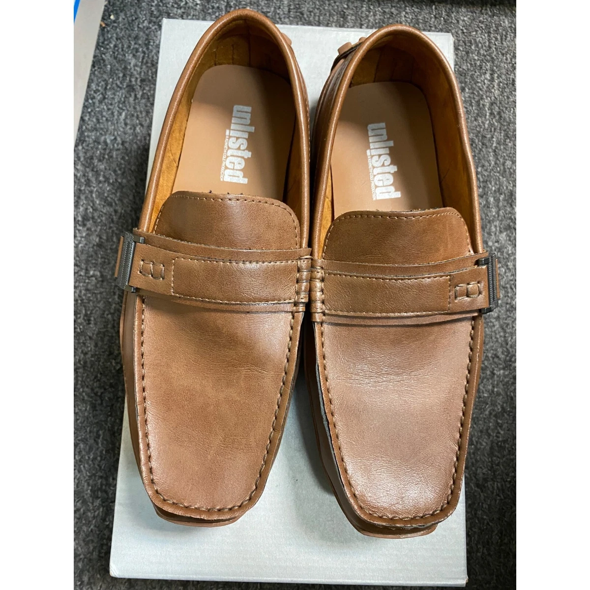 Kenneth Cole Mens Unlisted Full Grown Brown Leather Slip-On Loafers EUC Size 7.5 Kenneth Cole Unlisted Men main image 4