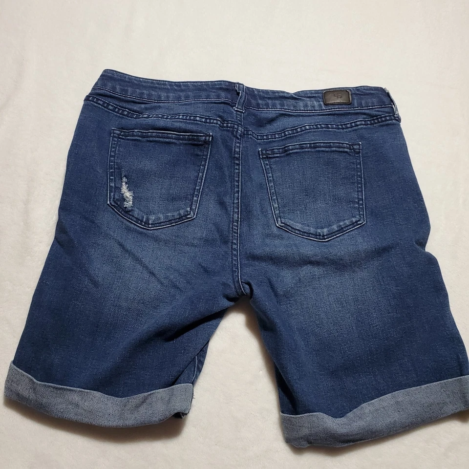 Pantalones Cortos Celebrity Rosa Talla 11/30 Mujer Azul el icónico Denim Puños Desgastados Foto 2 de 4