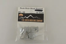 Aspen Modelling S Scale Unpainted Resin Pack Mule Head Turned - S-48