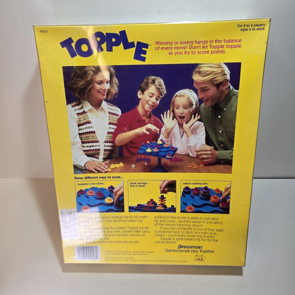 Topple Board Game 1992 Edition Pressman Balancing Game Vintage Still Sealed - Image 2 of 4