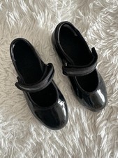 DTTROL Girls Mary Jane Black Patent Shiny Dance Tap Shoes Size 9