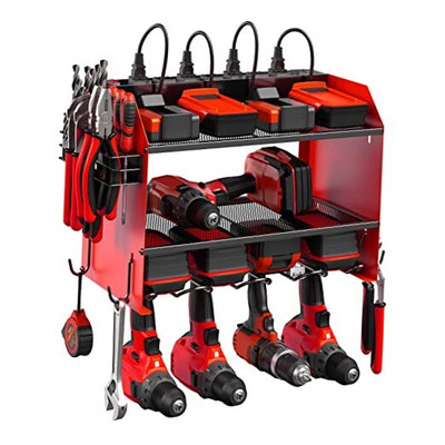  Modular Power Tool Organizer Wall Mount with Charging Station. Garage 4 Drill 