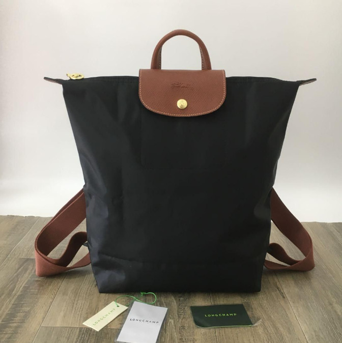 LONGCHAMP Le Pliage Original M Mochila Negro Outlet Producto - Lona NUEVO