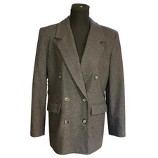 Vintage Pendleton Gray Virgin Wool Double Breasted Coat Size 8
