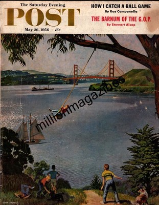 1956 Saturday Evening Post May 26 San Francisco Bay; Las Vegas; Dodgers; autos