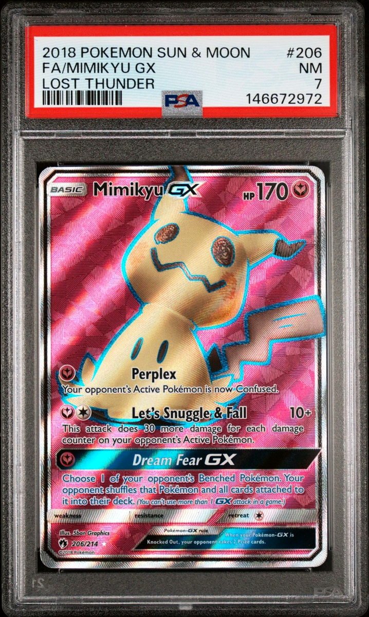 Pokemon Card PSA 7 Mimikyu GX 206/214 Lost Thunder | eBay