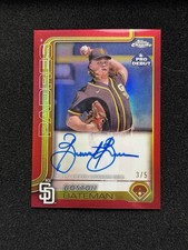 2025 Topps Chrome Boston Bateman Auto #/5 Red Refractor SSP Pro Debut Padres