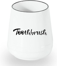 Porcelain Toothbrush Holder for Bathroom Vanity and Countertop, Brushing Holder