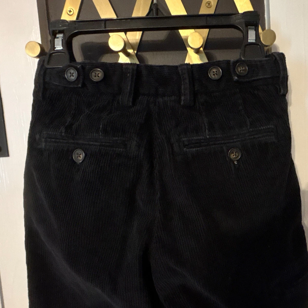 Pantalones de vestir GapKids unisex para niños azul pana talla 6 botones/cremallera 2 bolsillos