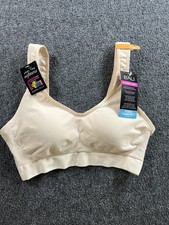 New BALI ComfortFlex Fit Seamless Wireless Bra Light Beige Style DF3488 Size S