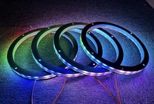 Sando Tech 4PCS 8 RGB Dream Color Chase Multiple Led Speaker Ring Light