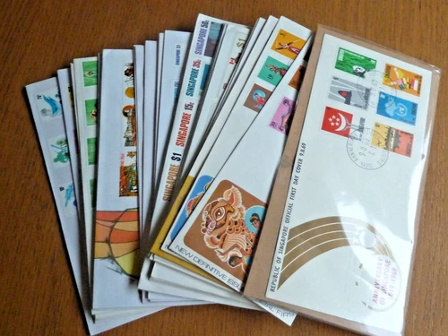 SINGAPORE 1969-1977 first day covers FDC stamp collection w/ better, Anniversary