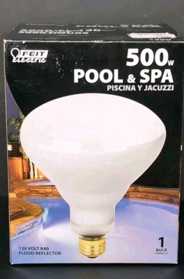 Feit Electric 500W R40 Flood Reflector Bulb 130V White for Pool Spa