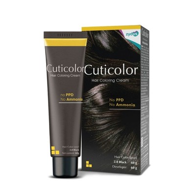 Cuticolor Permanent Hair Coloring Cream - Black - 120 gm