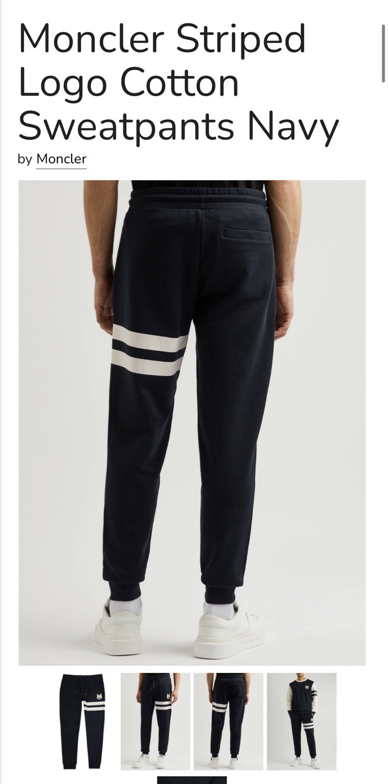 Rare Moncler Tapered Logo-Appliquéd Stripes Cotton Pants And Sweater thumbnail 15