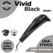 Vivid Black Low-profile Tank Dash Console Fuel Gas Tank Cap Fits Harley 08