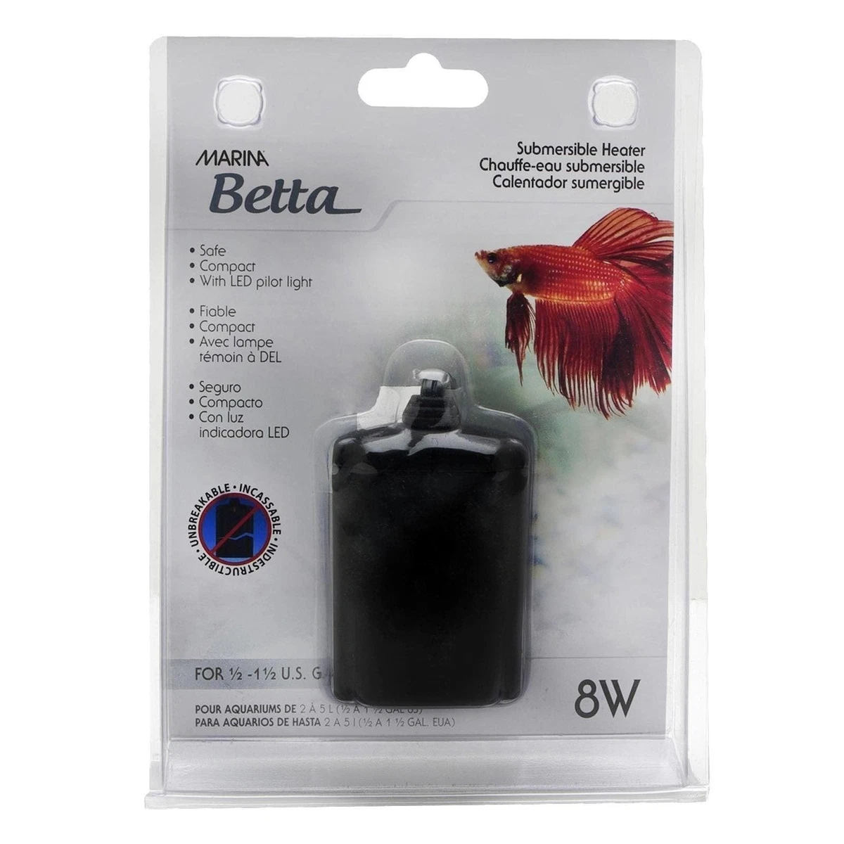 Marina Betta Heater 8 Watt Mini Small Fish Tank Aquarium Heating