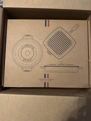 Staub Cast Iron 12 inch Square Grill Pan, Cherry