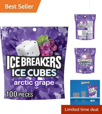 Bulk Ice Cubes Arctic Grape Chewing Gum - 100 Sugar-Free Pieces in 8.11 oz Pouch