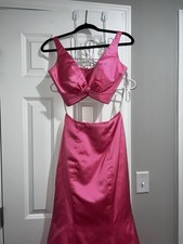 Sherri Hill Hot Pink Two Piece Prom Dress Mermaid Style